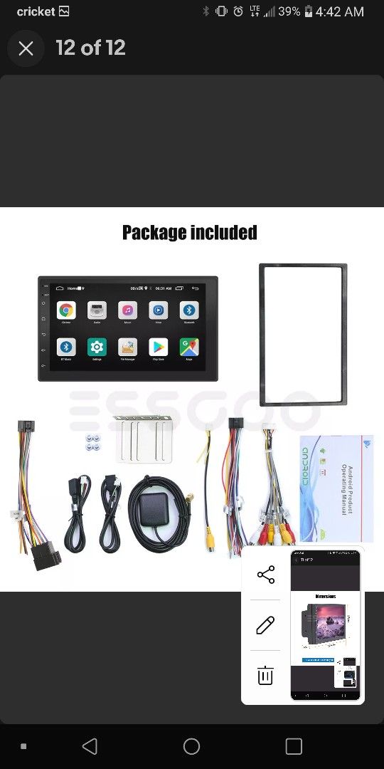 7 Inch Touchscreen 10.1 Android 16G Stereo And 4 Hifonics 6X8 250 Watts Speakers 1000 Watts Total Brand New In Original box