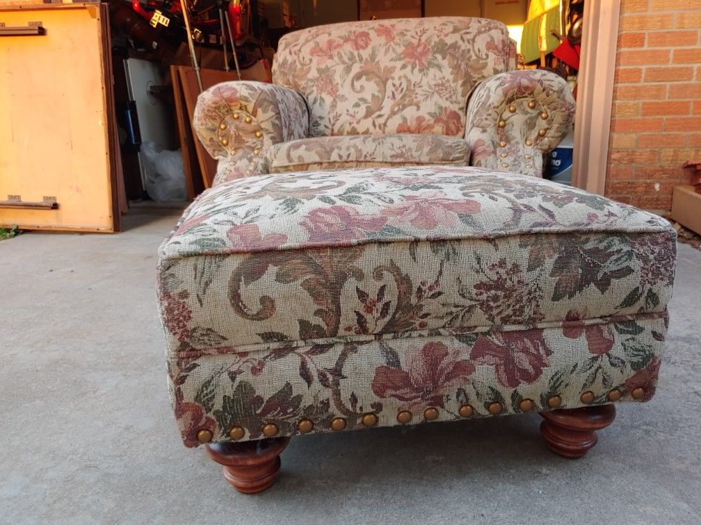 Nice comfortable chair and ottoman