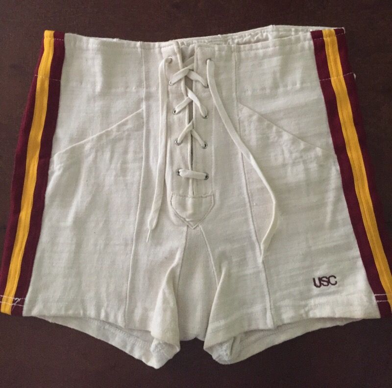 USC vintage lace up football shorts by Spanjian (rare) for Sale in