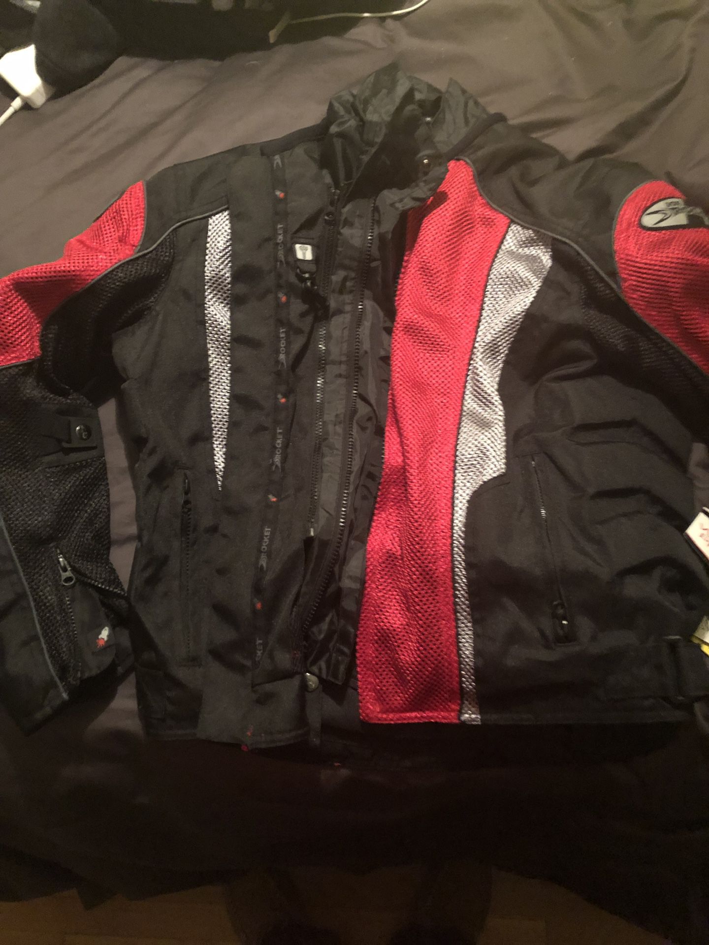 Joe Rocket Phoenix 5.0 motorcycle jacket racing red black armor included