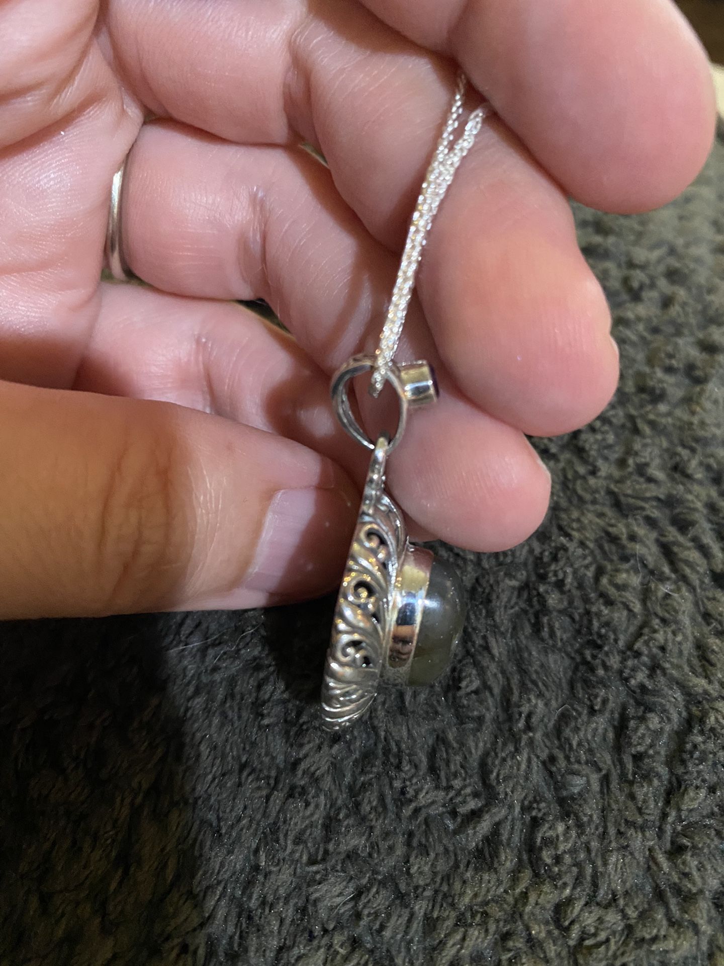 Genuine Labradorite silver necklace