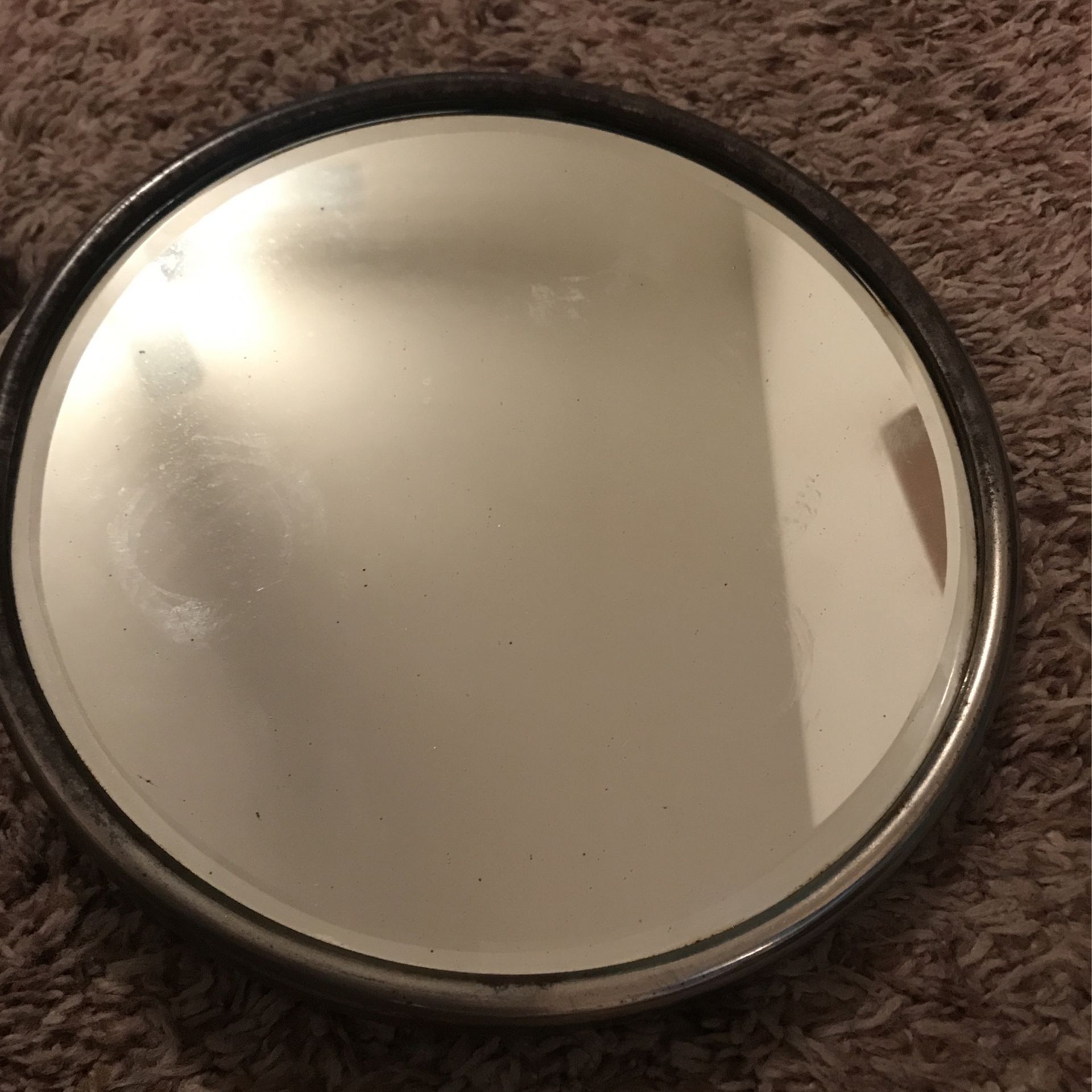 antique beveled shaving mirror with wall mount extension arm