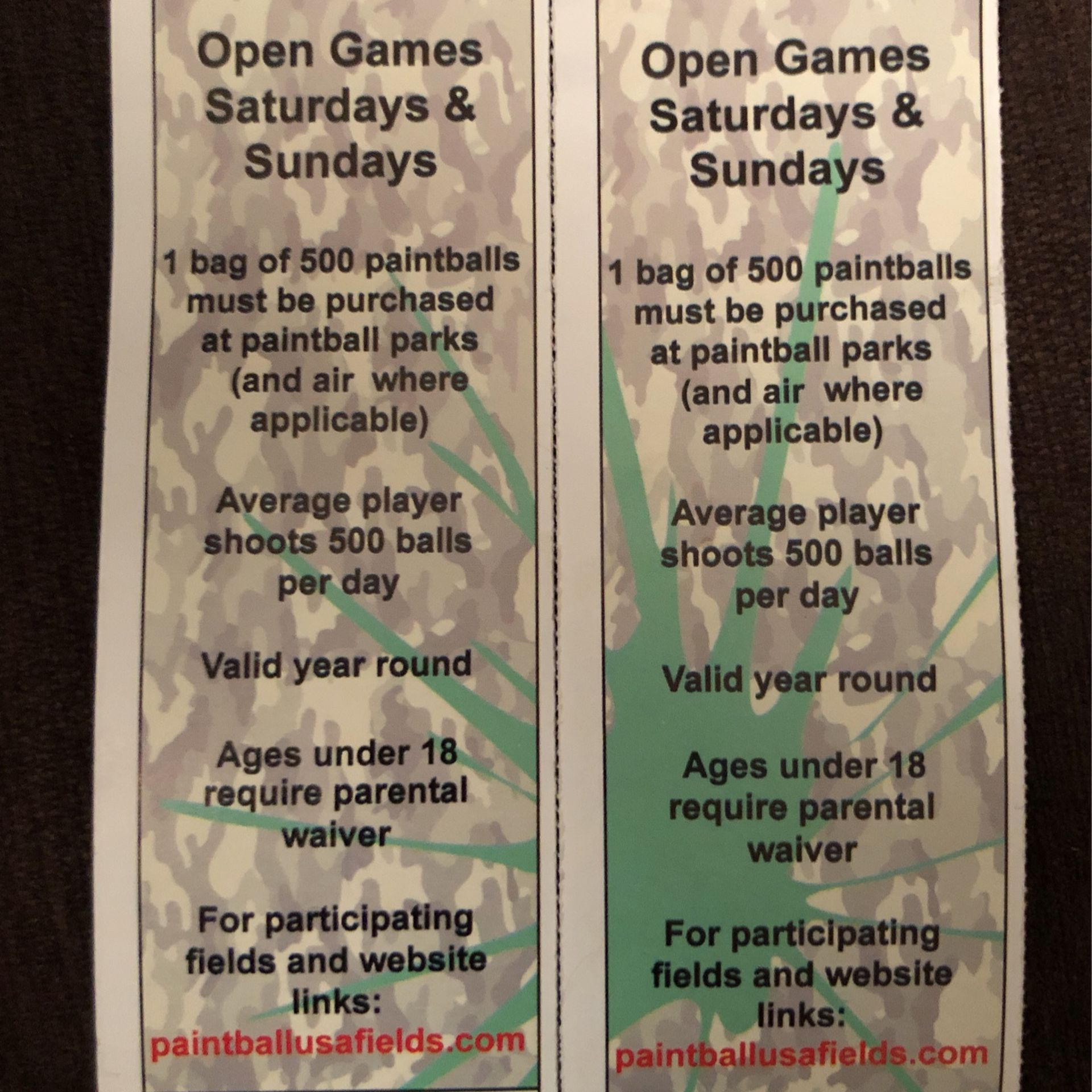 Paintball U.s.a Tickets