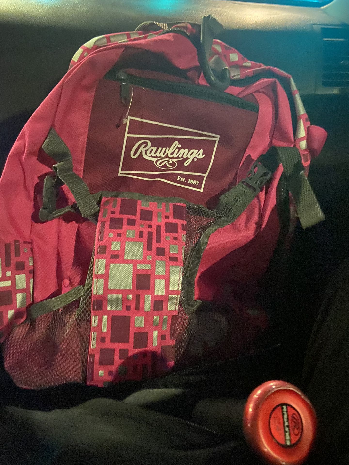 rawlings baseball pink backpack