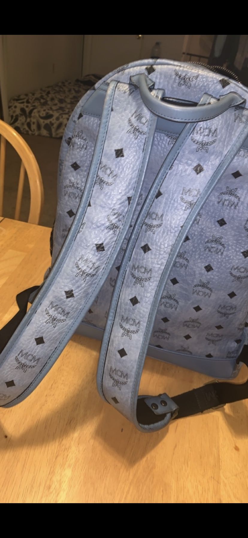 MCM LARGE MENS BACKPACK (LIGHT BLUE)