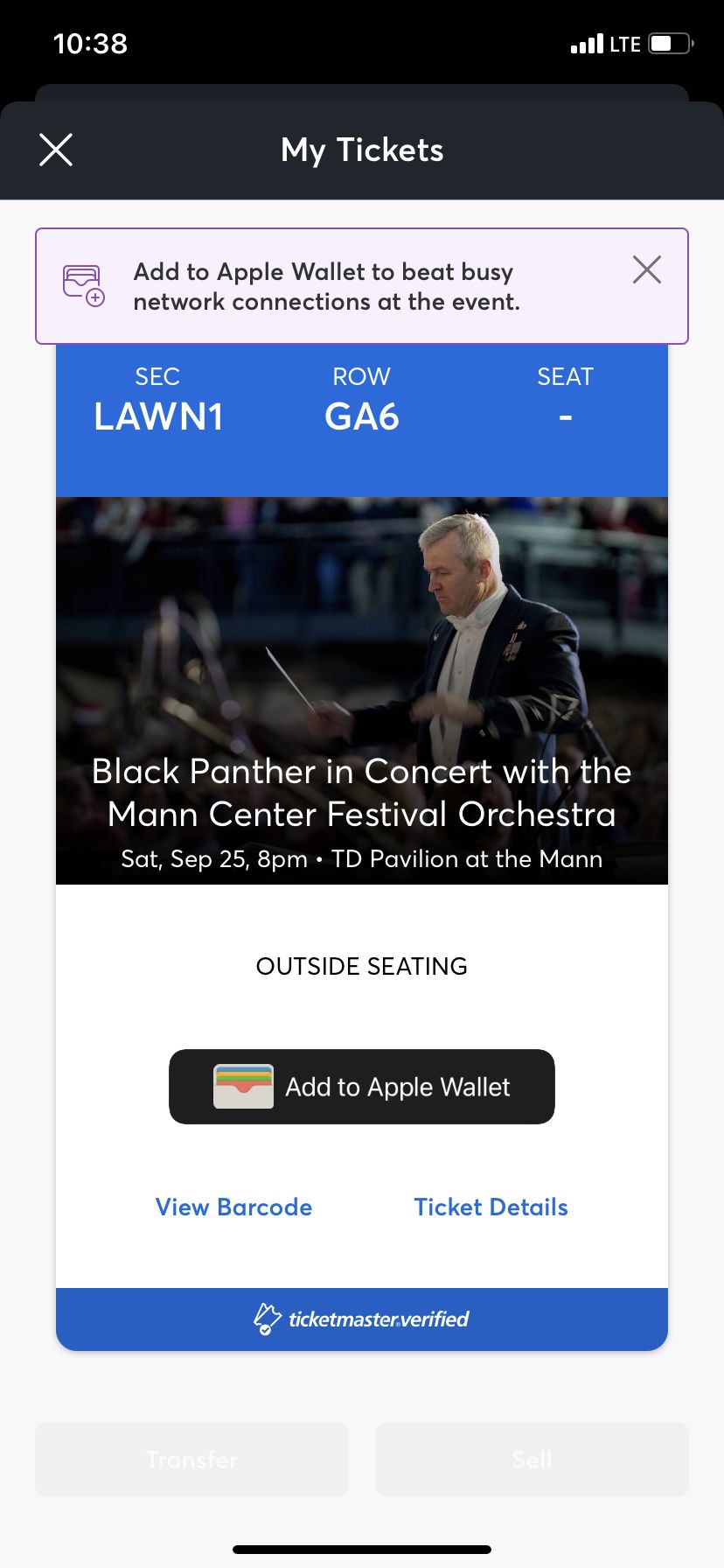 Selling Black Panther Concert Ticket At The Mann Center Lawn 