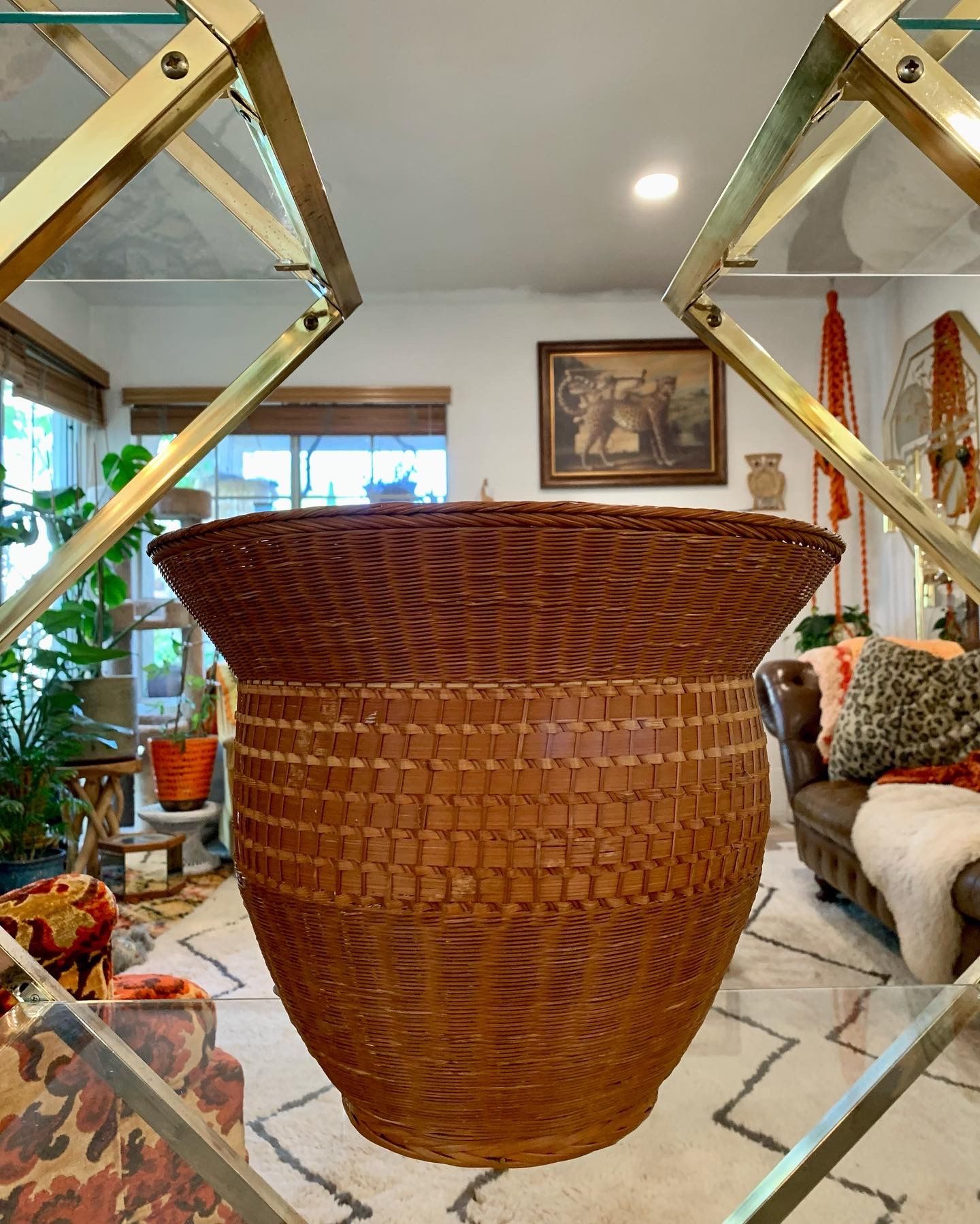 Vintage Basket Hand Woven Plant Basket