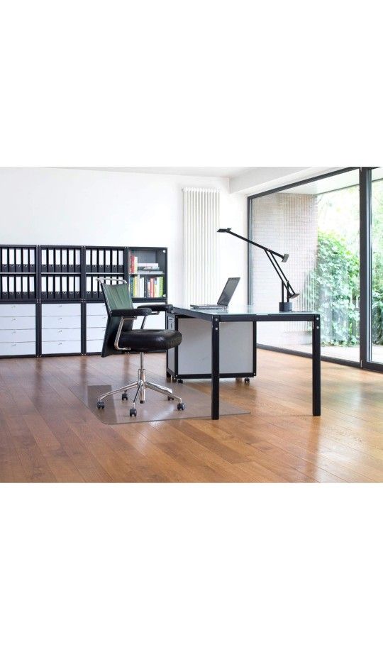 HOMEK Crystal Clear Chair Mat for Hardwood Floor, 1/8" Thick 48 x 36 inches Heavy Duty Floor Chair Mat, Good for Desks, Office and Home, Protects Floo