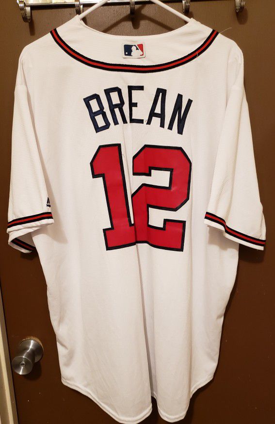 MLB Atlanta Braves Brean#12 Stitched Jersey Brand Majestic Size XXL 2XL 