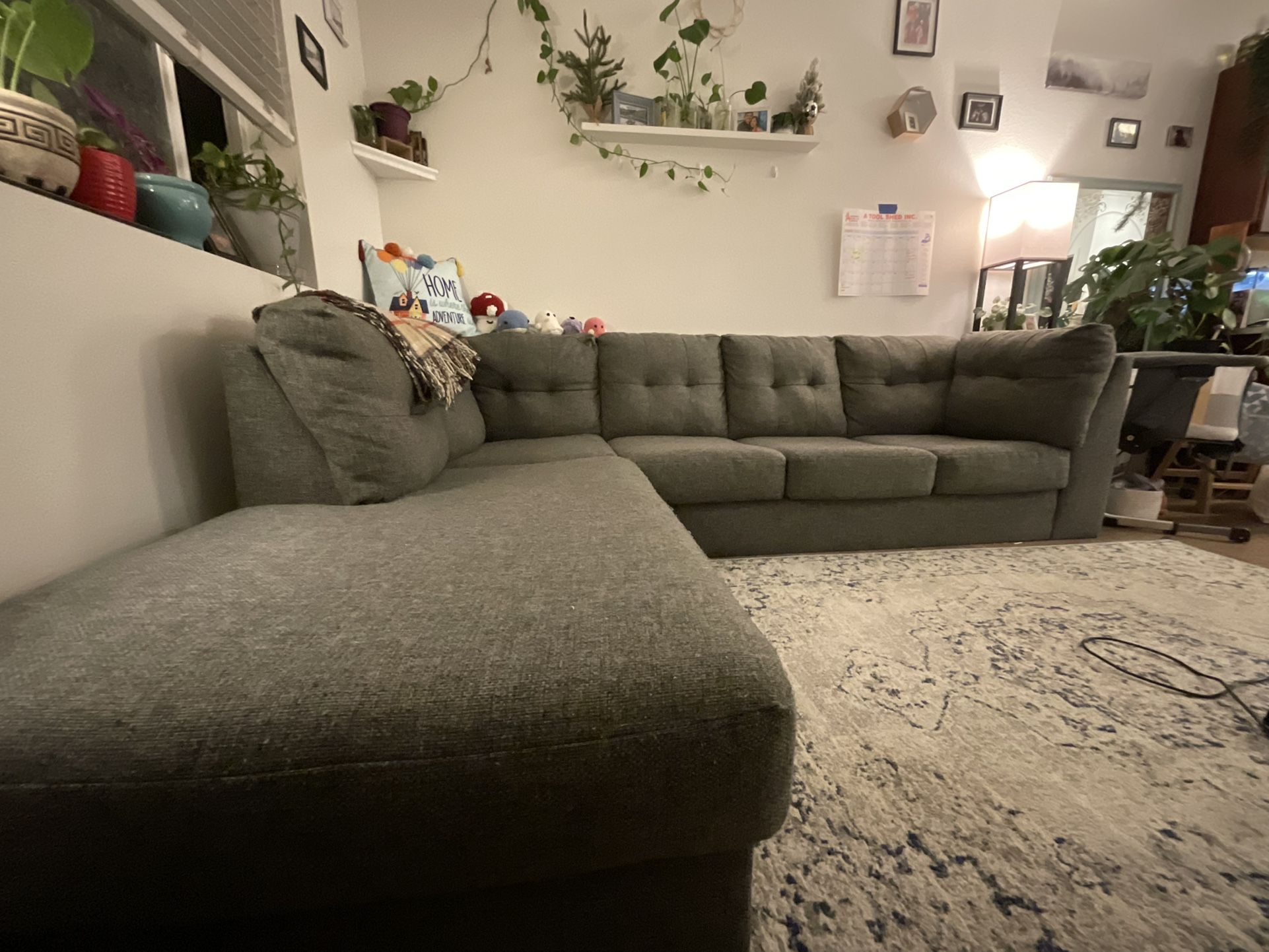 Arrowmask Charcoal 2 Piece 116" Sectional with Left Arm Facing Corner Chaise