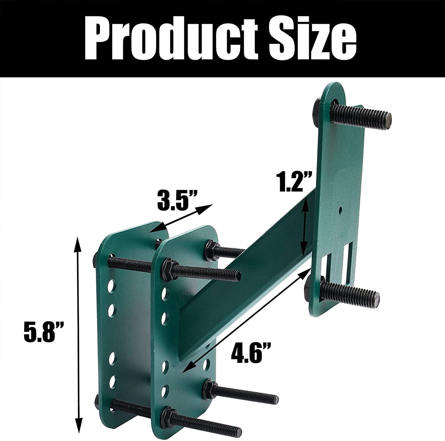 Trailer Spare Tire Mount | Spare Tire Carrier Powder Coat Steel Dark Green | Fits Most 4 & 5 & 6 Lugs Wheels on 4", 4.5'', 4.75'', 5" or 5.5" Bolt Pat