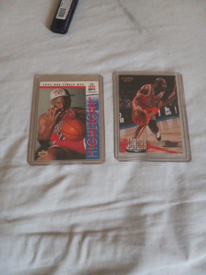 1993 NBA Finals MVP & 96-97  Fleer Micheal Jordan Basketball Cards Perfect Condition Will Negotiate Price