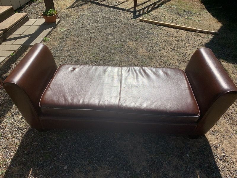 Brown Recamier/Backless Couch