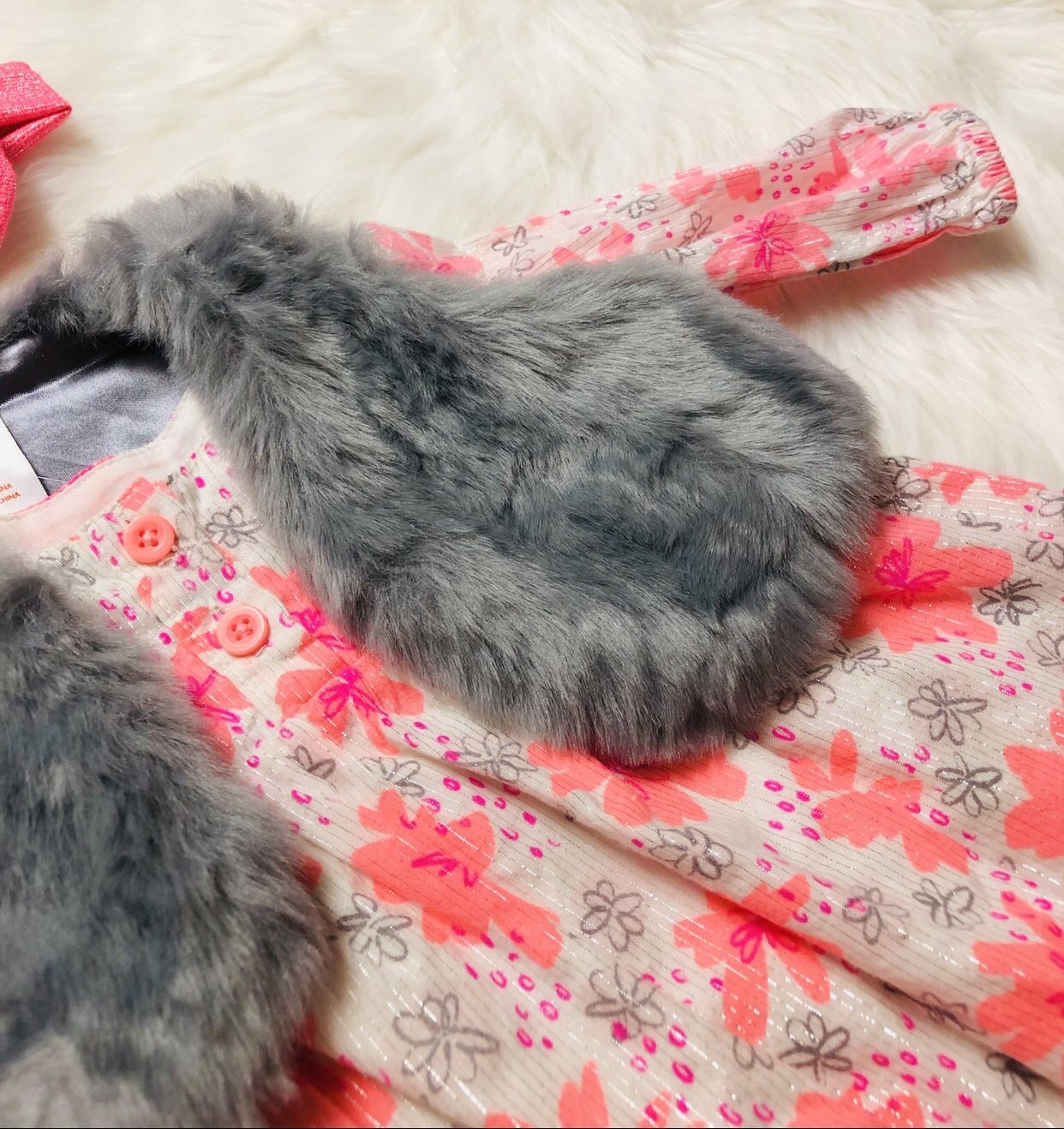 Cat & Jack Dress w/ Faux Fur Vest *3-6 Months
