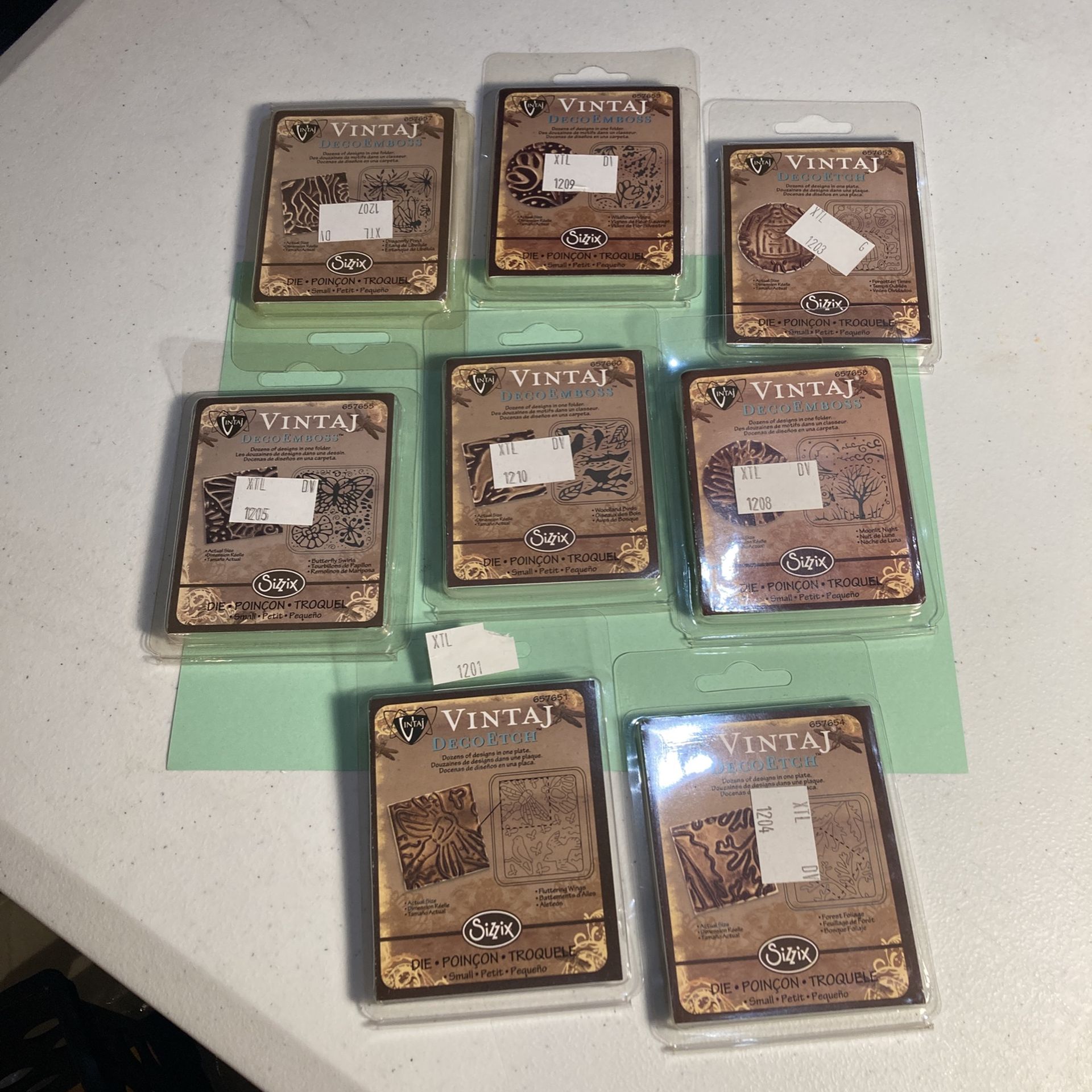 Vintaj Deco Embossing And Etching Plates To Go With SIZZIX And Other Paper Crafting Cutters . 3 Etch Plates And 5 Embossing Plates