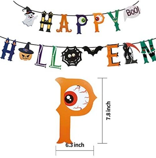 NEW Halloween Party Supplies Set- Serve 20 - Halloween Decorations For Adults And Kids, Include Halloween Plates Cups Napkins Straws Tablecloth Banner