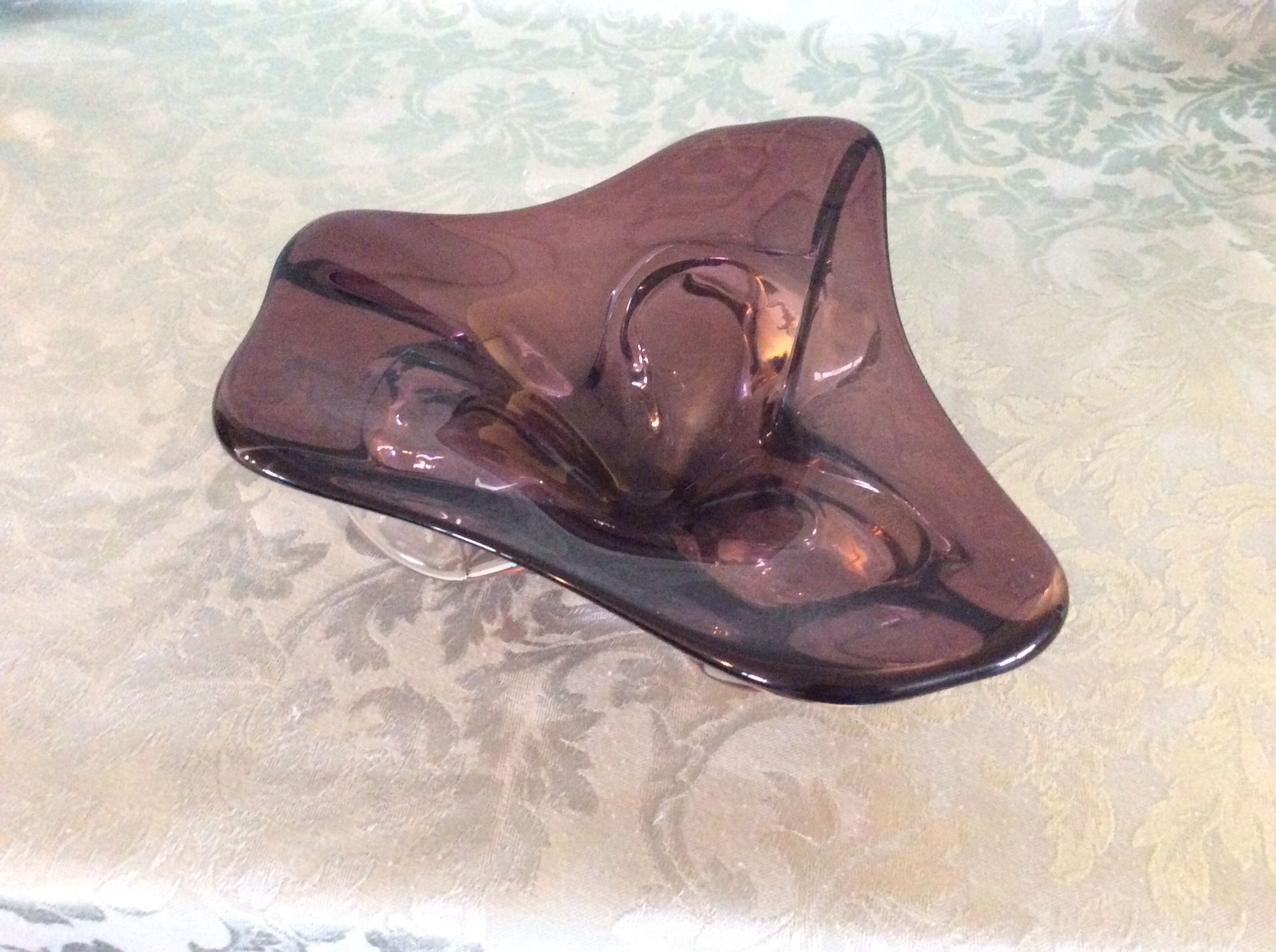 Decorative Glass Purple Bowl