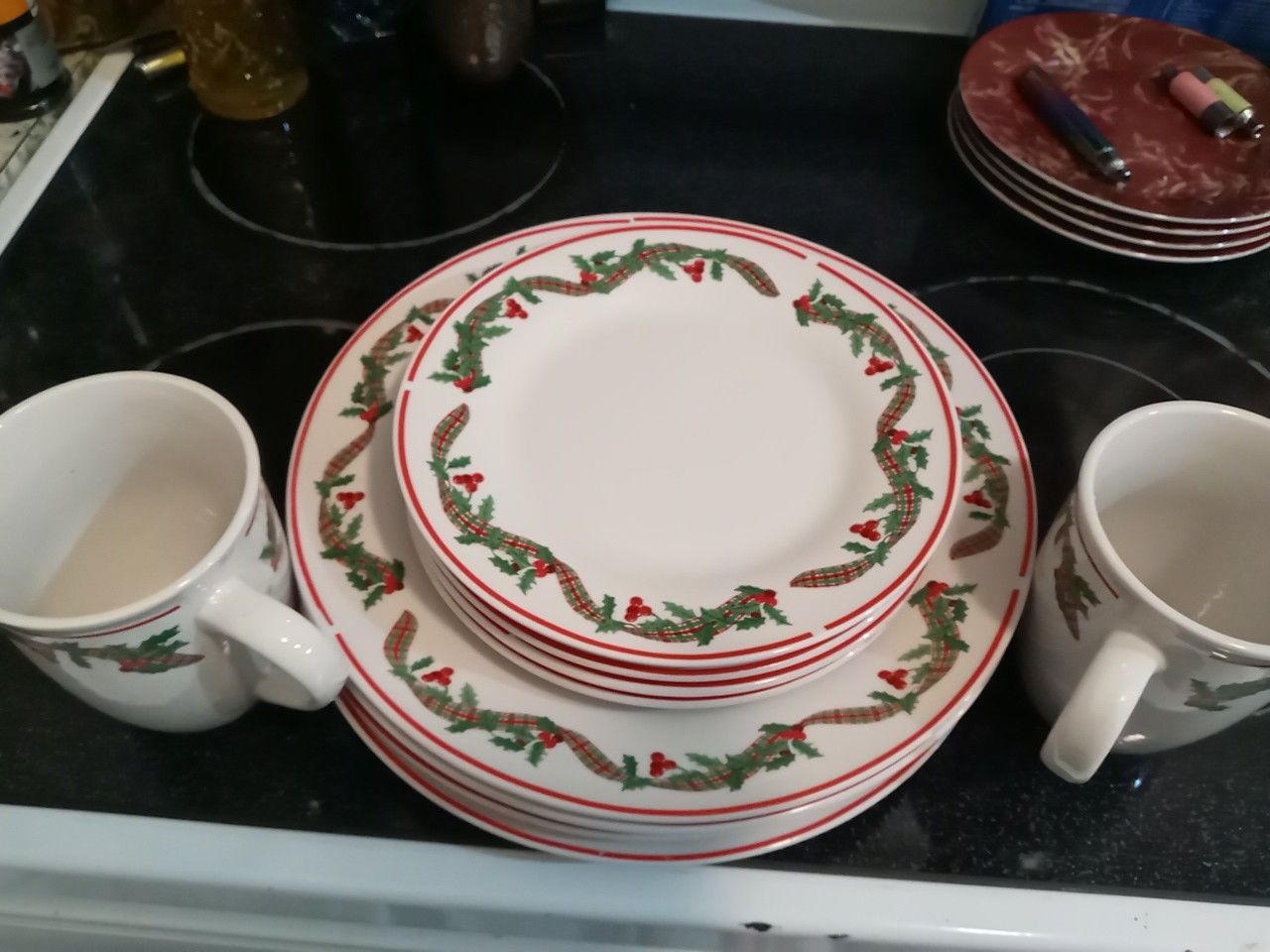 Christmas wreath dish set