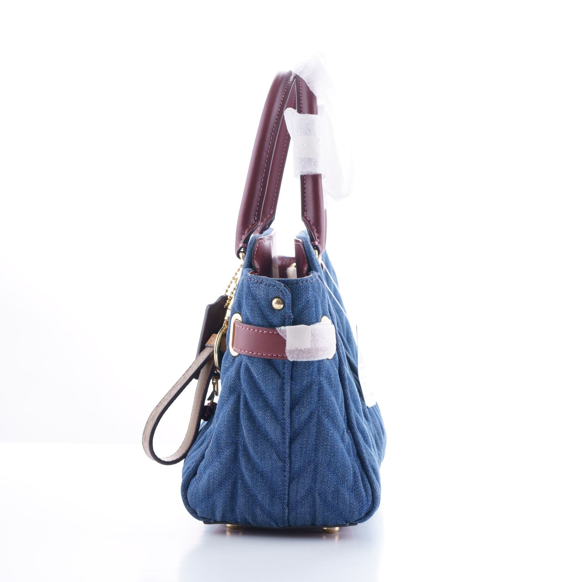 Coach Denim Quilted Blake Carryall 25 Denim Satchel