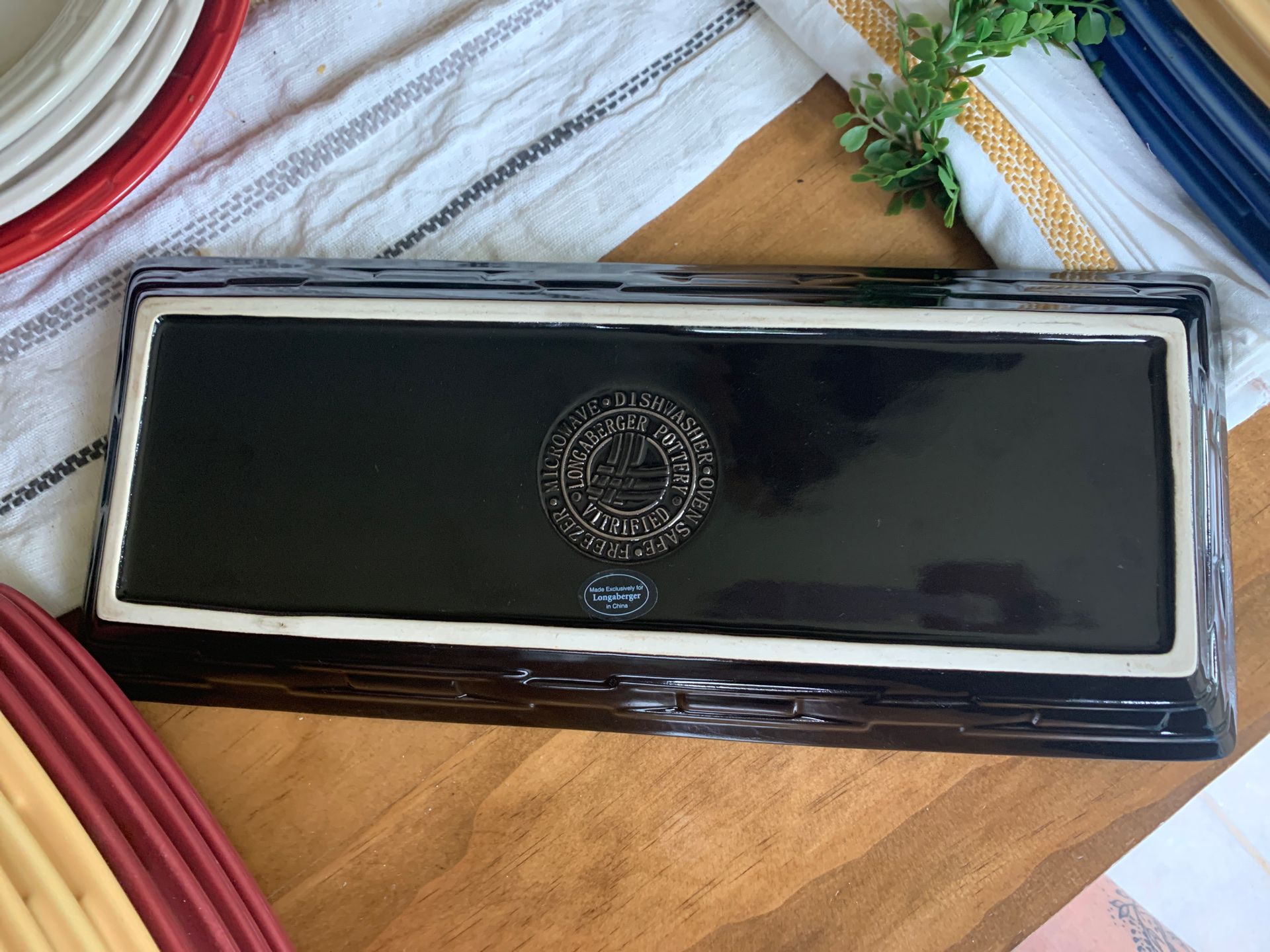 Longaberger onyx serving tray