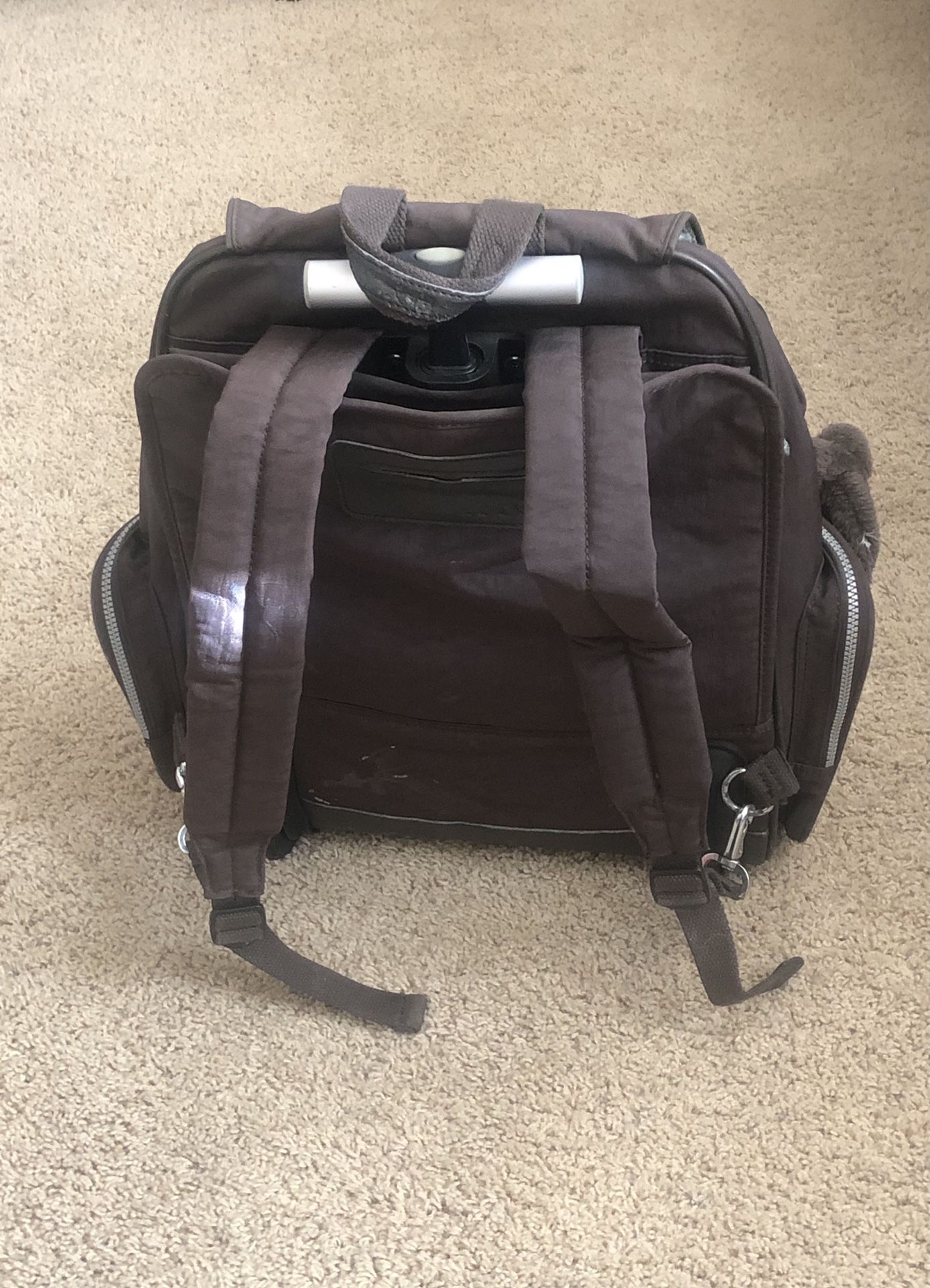 Brown Kipling Rolling Backpack