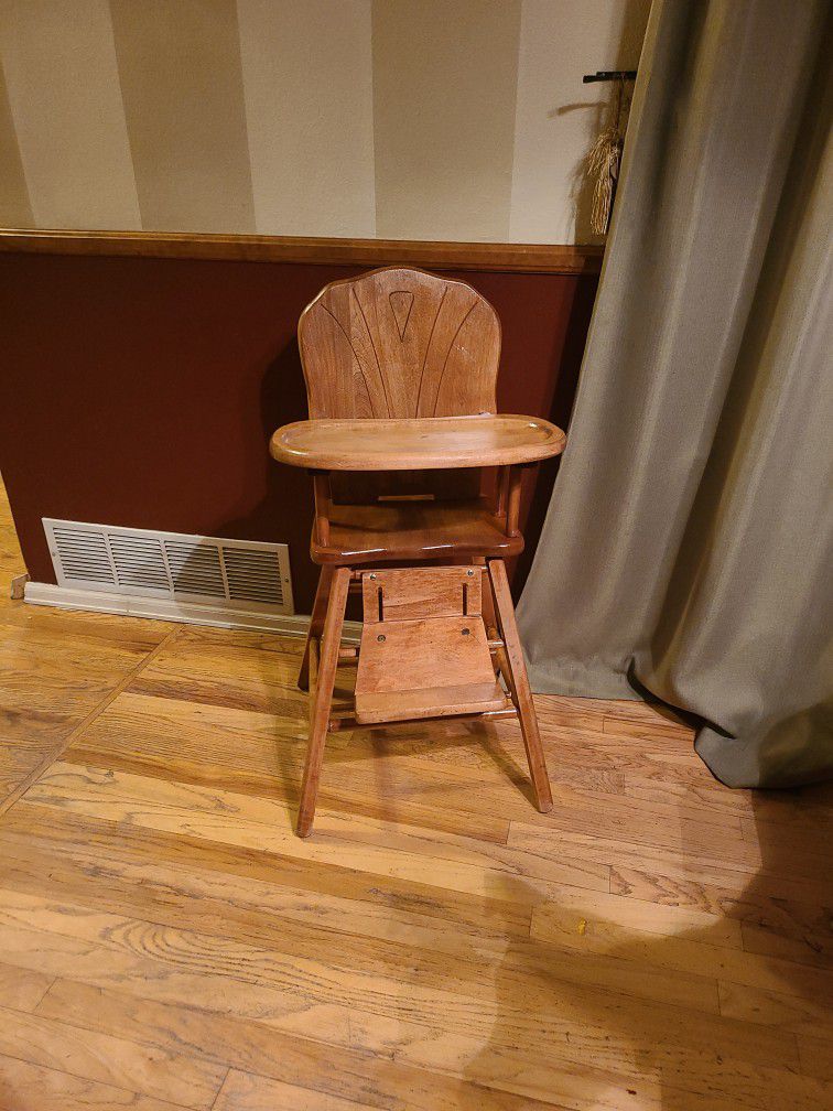 Antique Wood High Chair 