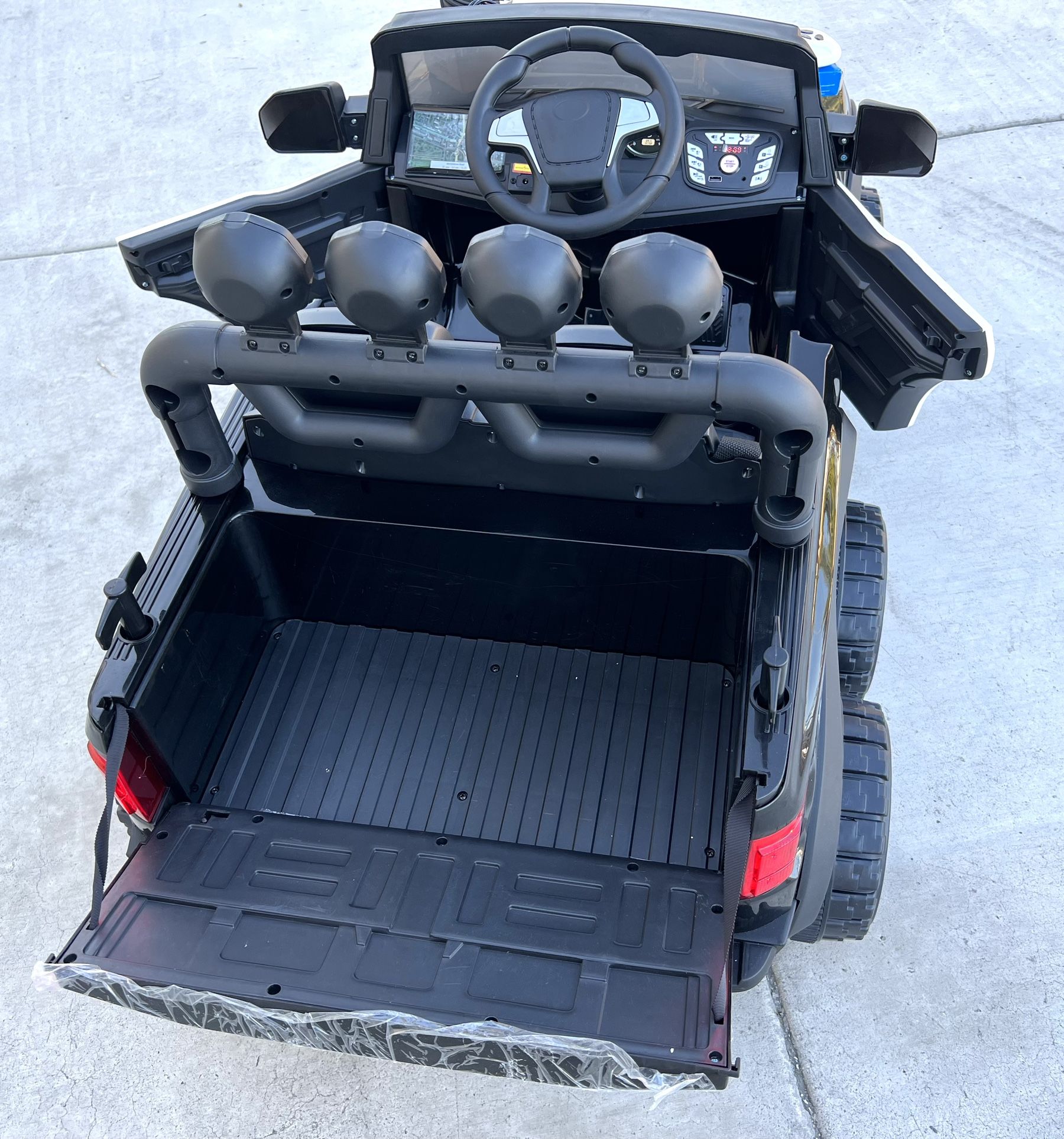 Police Truck 6x6 12v Remote Control Model Electric Kid Ride On Car Power Wheels with BLUETOOTH MUSIC - NEWEST MODEL Work with iPhone š² App
