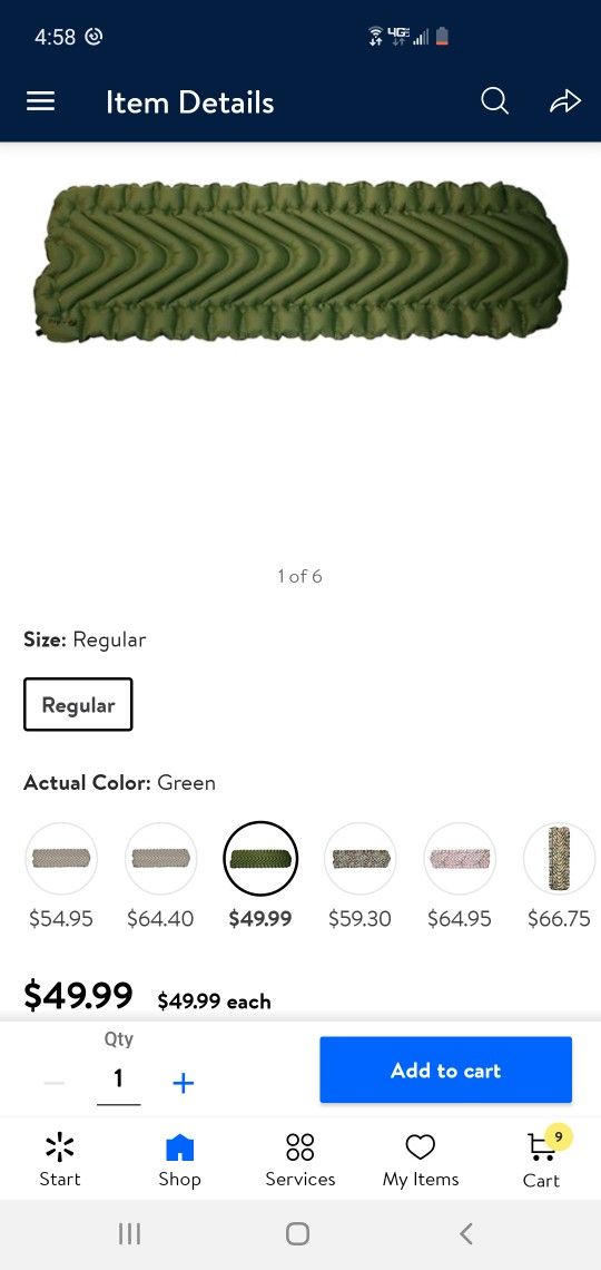 New Klymit Static V Outdoor Camping Sleeping Pad 73×23 In.. Below Retail Price 4left Retails For $55 Selling For $30each ..