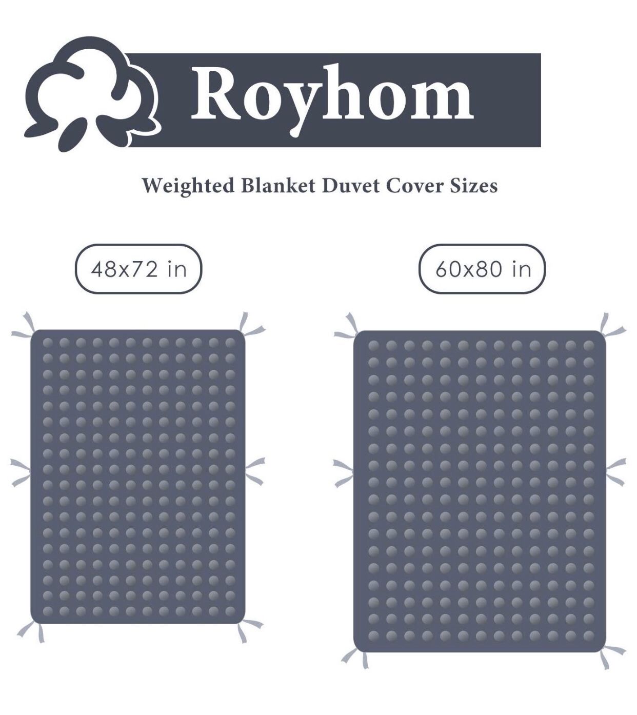 Duvet Cover for Weighted Blankets 48 x 72 Inches - Removable Weighted Blanket Cover - Soft Minky Dot, Gray