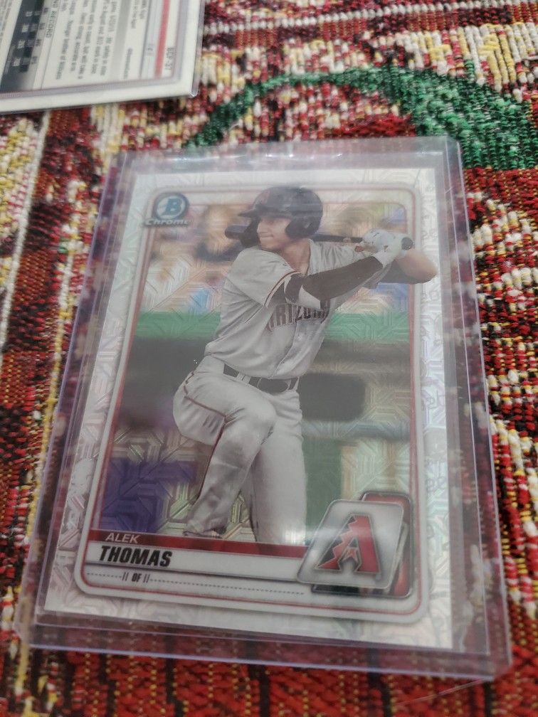 Arizona Diamondbacks Alek Thomas 2020 Bowman Chrome Prospects Mojo Refractor Rookie Baseball Card
