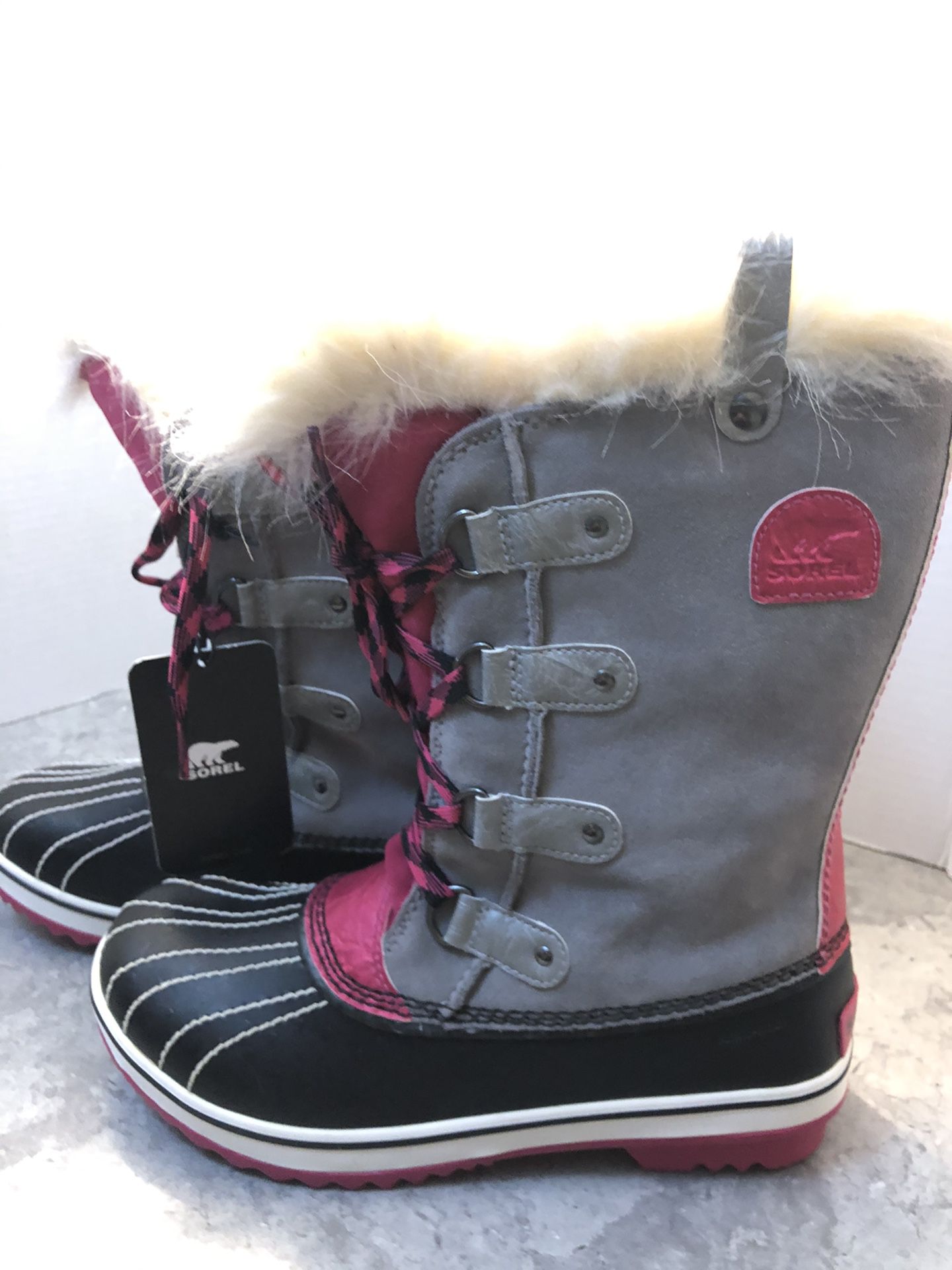 Sorel Tofino Snow Boots - Light Grey / Black Size: 7 Youth