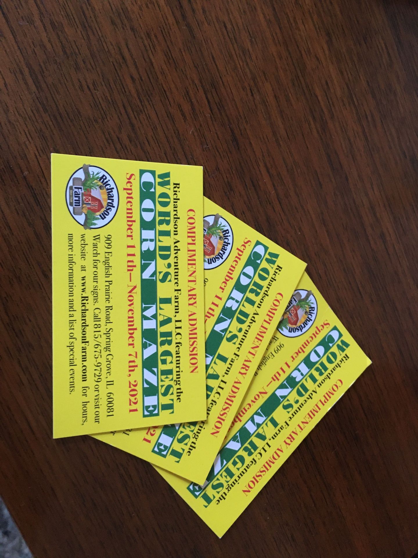 Richardson Adventure Farm passes