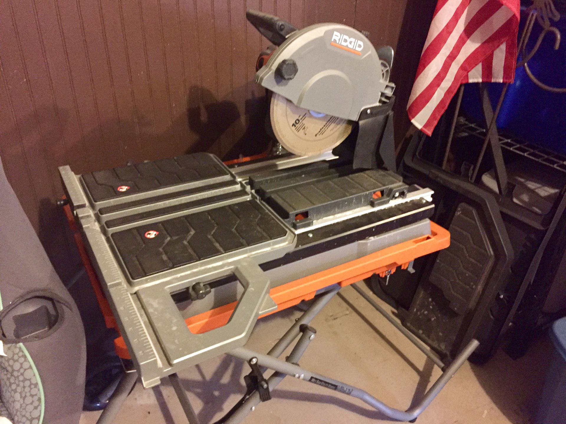 Like New 10” Rigid Commercial Grade Wet Tile Saw, Stand & A Bunch Of Masonry/Tile Tools - Excellent Condition!