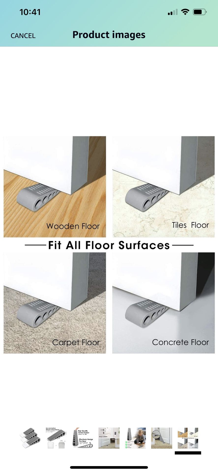 Door Stopper Rubber Door Stop Wedge Security Door Stops with Door Holder Rubber Door Stoppers Works On All Floor Types and Carpet Heavy Duty Door Jam