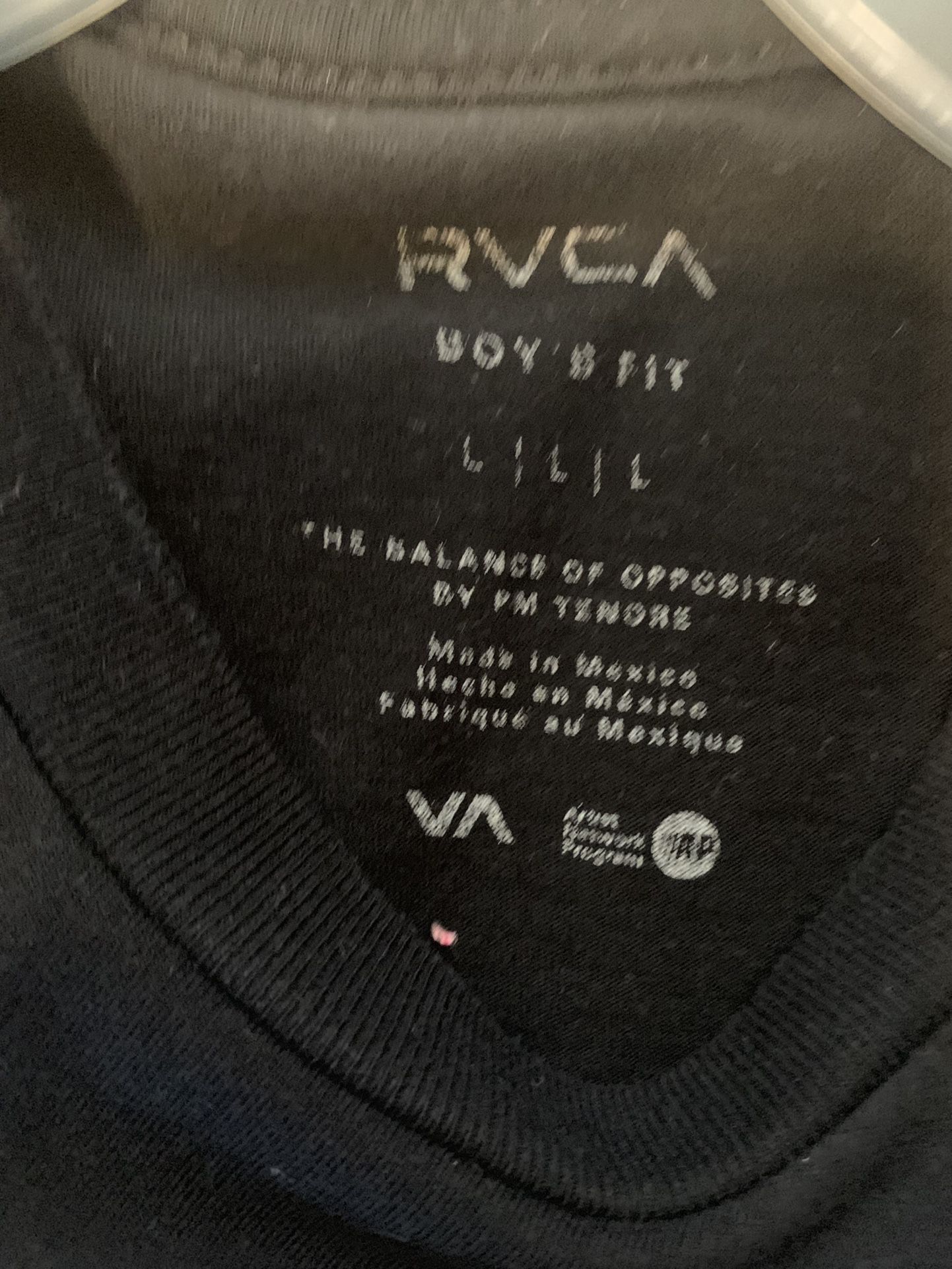 RVCA L/S T-Shirt Boys Sz L Black 