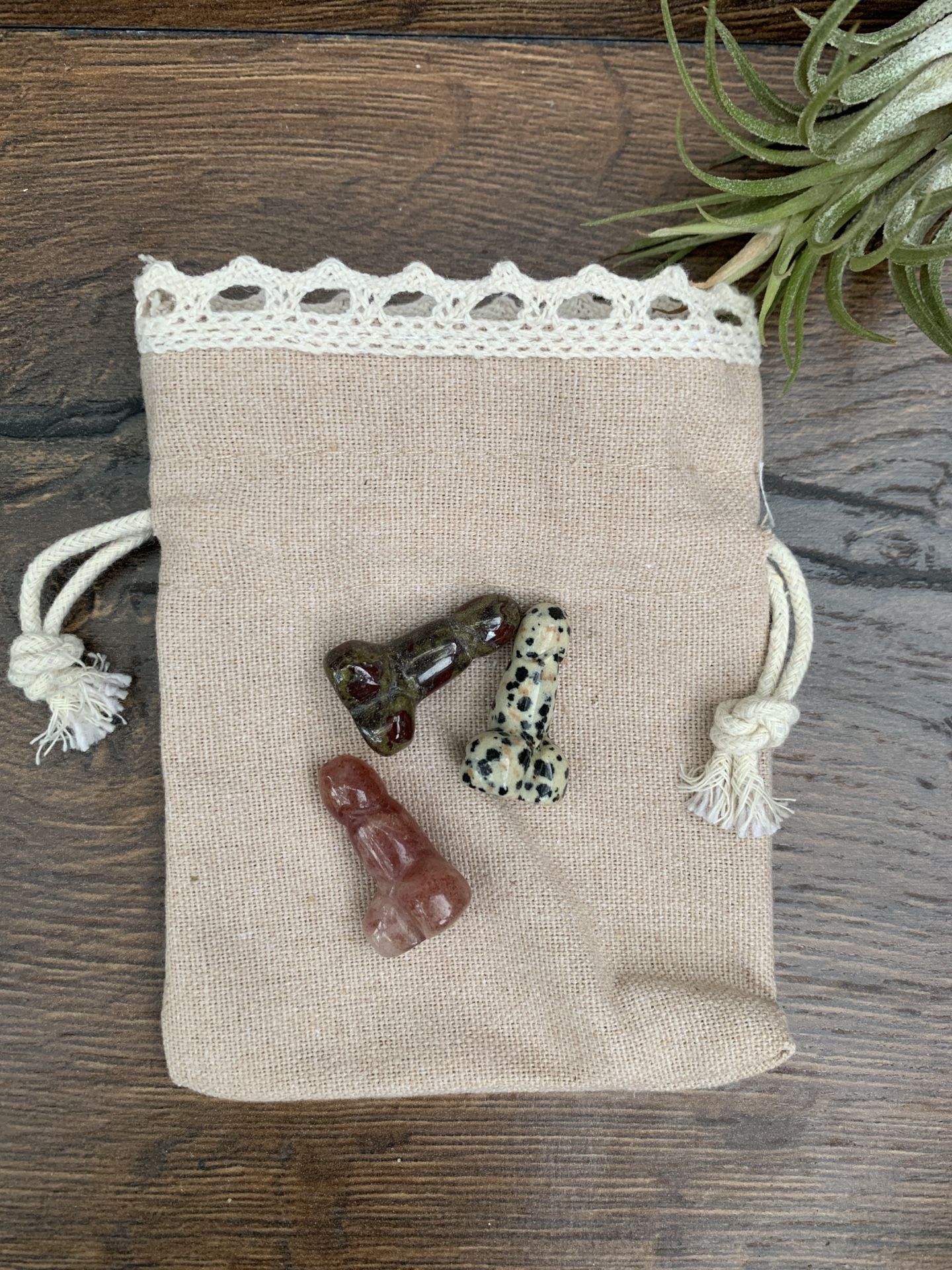 Pocket Peen Crystal Labradorite Rose Quartz White Elephant Baby Showe