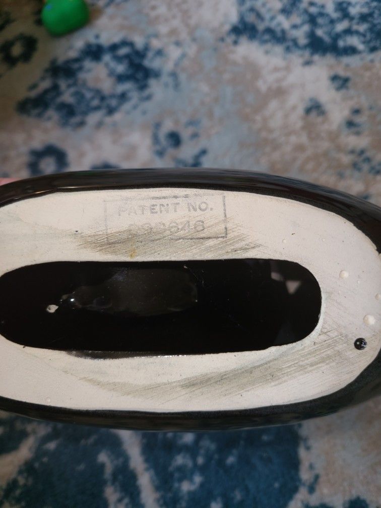 Mid-centuryCamark Pottery Black Cat Fish Bowl Stand