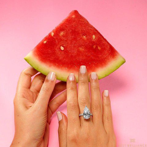 "Elegant Shiny Zircon Romantic Luxury Pear Wedding Ring for Women, PD796
 
