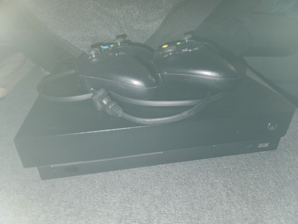 Xbox One X With 2 Controllers