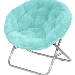 Mainstays Faux Fur Saucer Chair, Aqua Teal -  Thumbnail