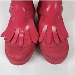 Girls Hunter Tex Fringe Tall Rain Boots Coral Pink Sz 4 Youth Thumbnail