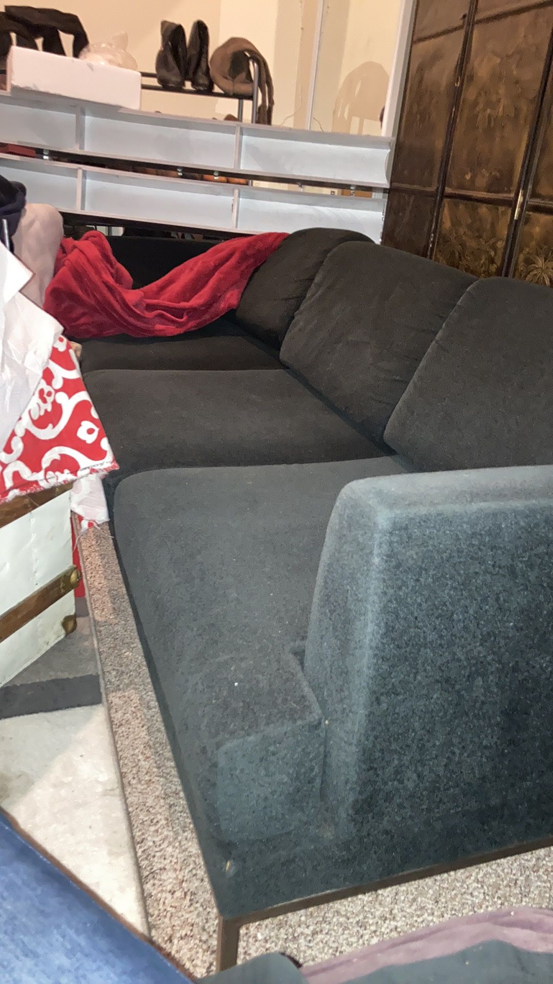 Navy Blue Microfiber Couch