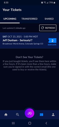2 Jeff Dunham Tickets 10/23/21 @ Broadmoor World Arena  Thumbnail