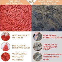 Thick Red Faux Fur Throw Winter Blanket,2 Layers,50" x 60",Soft Fluffy Fuzzy Cozy Blanket for Sofa Chair Couch Bed Farmhouse Decrations Photoshoot Pro Thumbnail