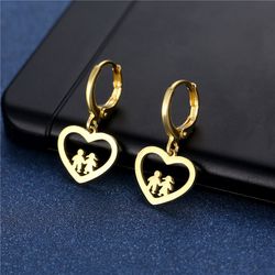 "Simple Hearl Boy and girl Stainless Steel Earrings for Women, 55EGL1228
  Thumbnail