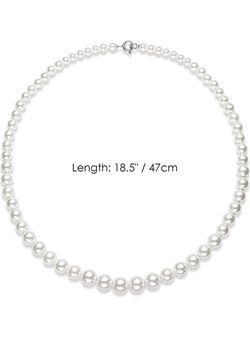 Pearl Strands Necklace: White Round Gradual Pearl Fashion Jewelry Wedding Gifts for Women Mother Brides Men BRANDNEW Thumbnail