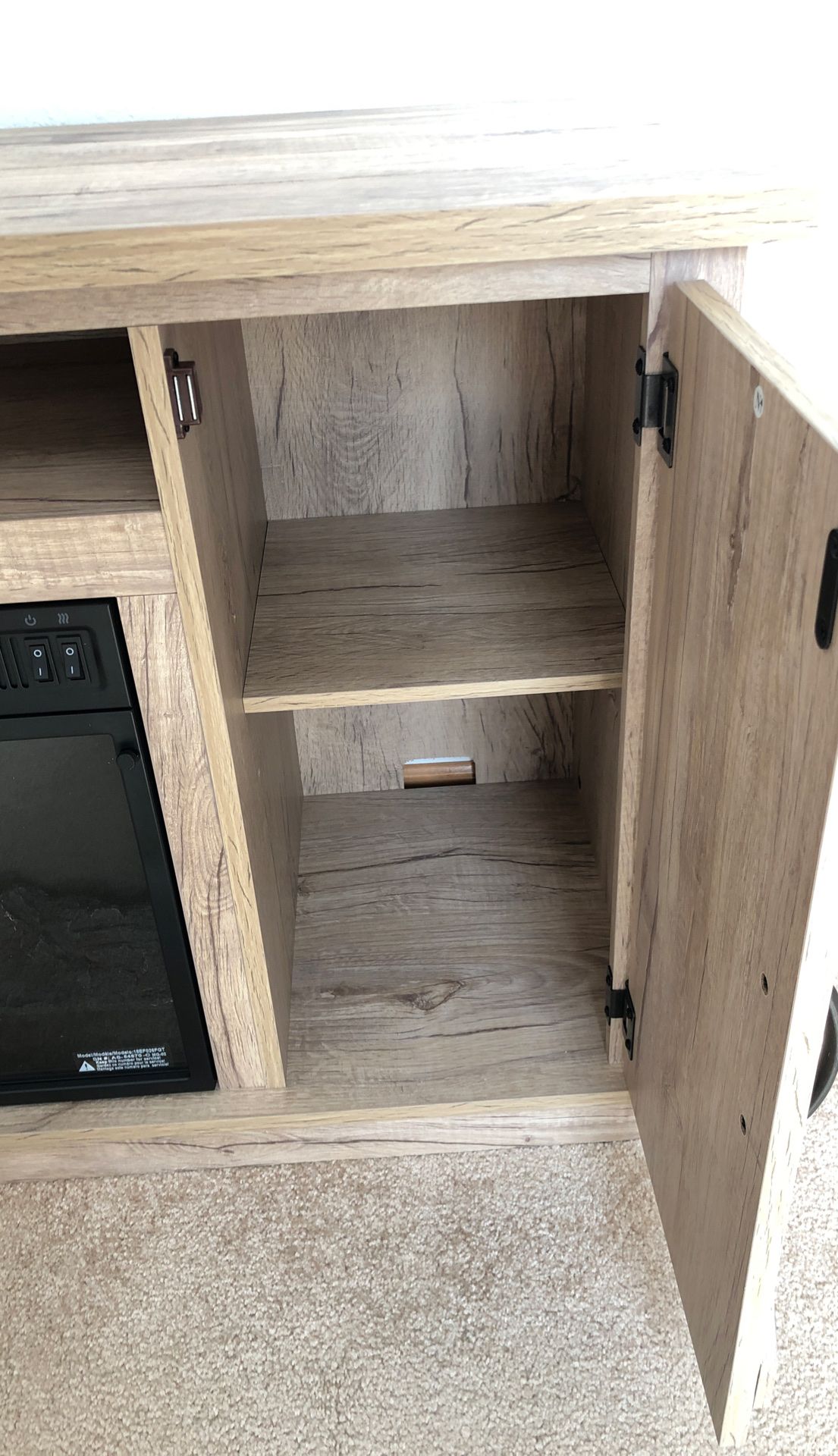 BRAND NEW TV stand with electric fire place Ashland pine color