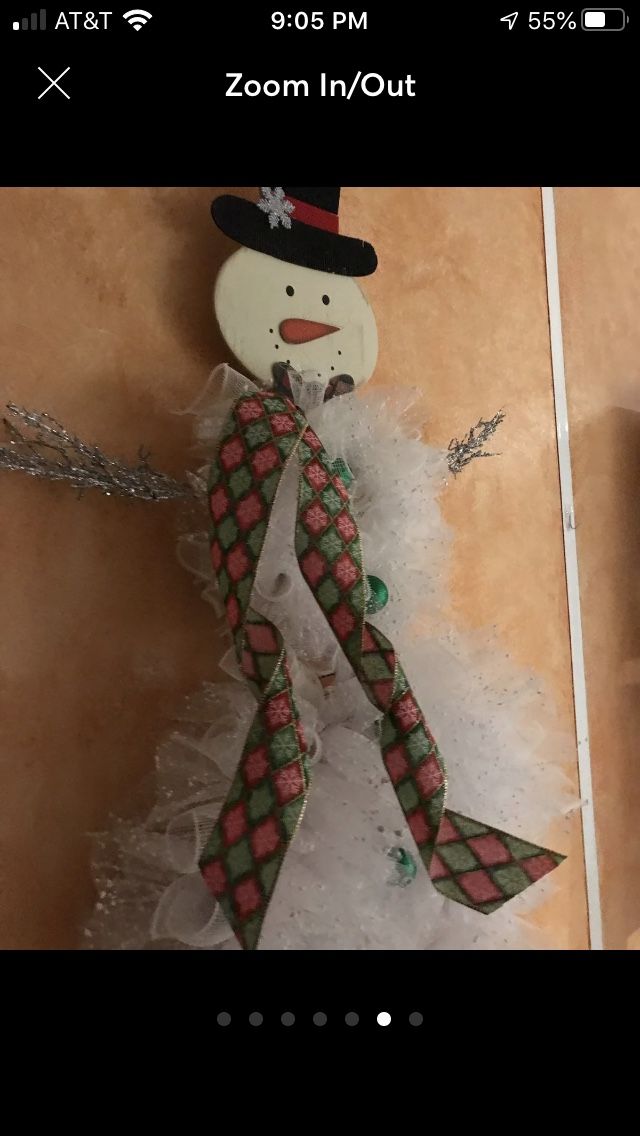 Deco mesh lite up snowman