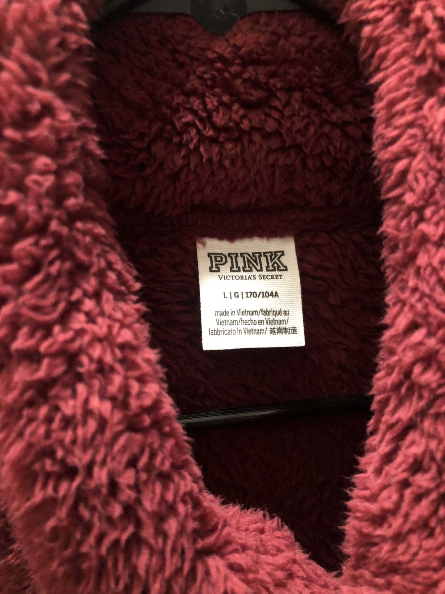 Victoria Secret Pink Teddy Sherpa Zip Up Jacket