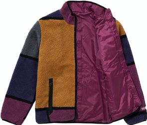 Supreme Reversible Colorblocked Fleece Jacket Purple Size Large Thumbnail